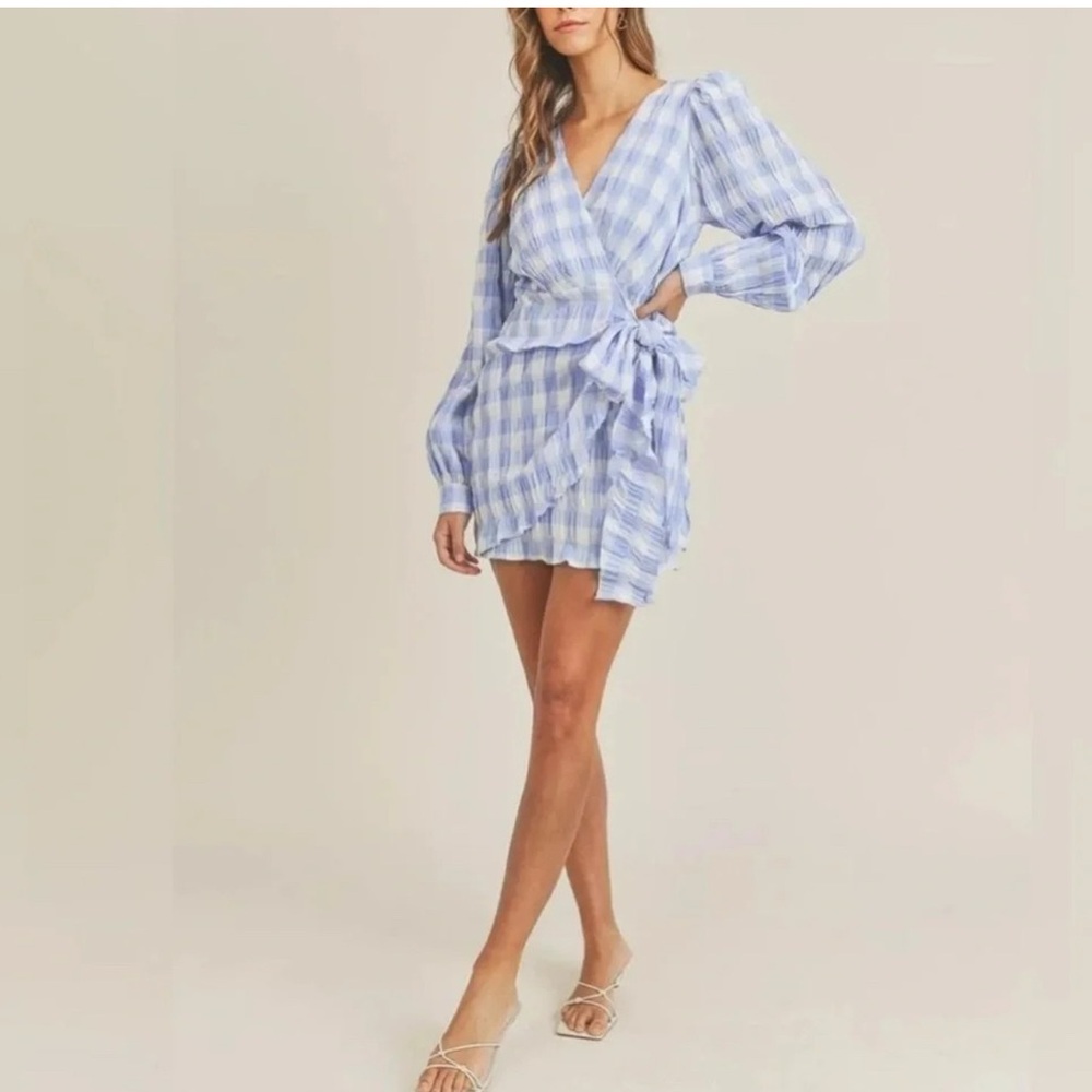 Mable Gingham Garden Party Wrap dress size Medium